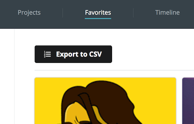 Favorites Export to CSV